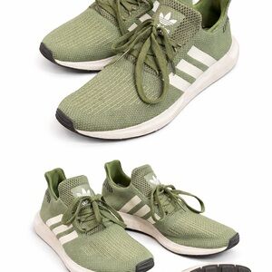 Adidas Olive Sneakers with White Accents
